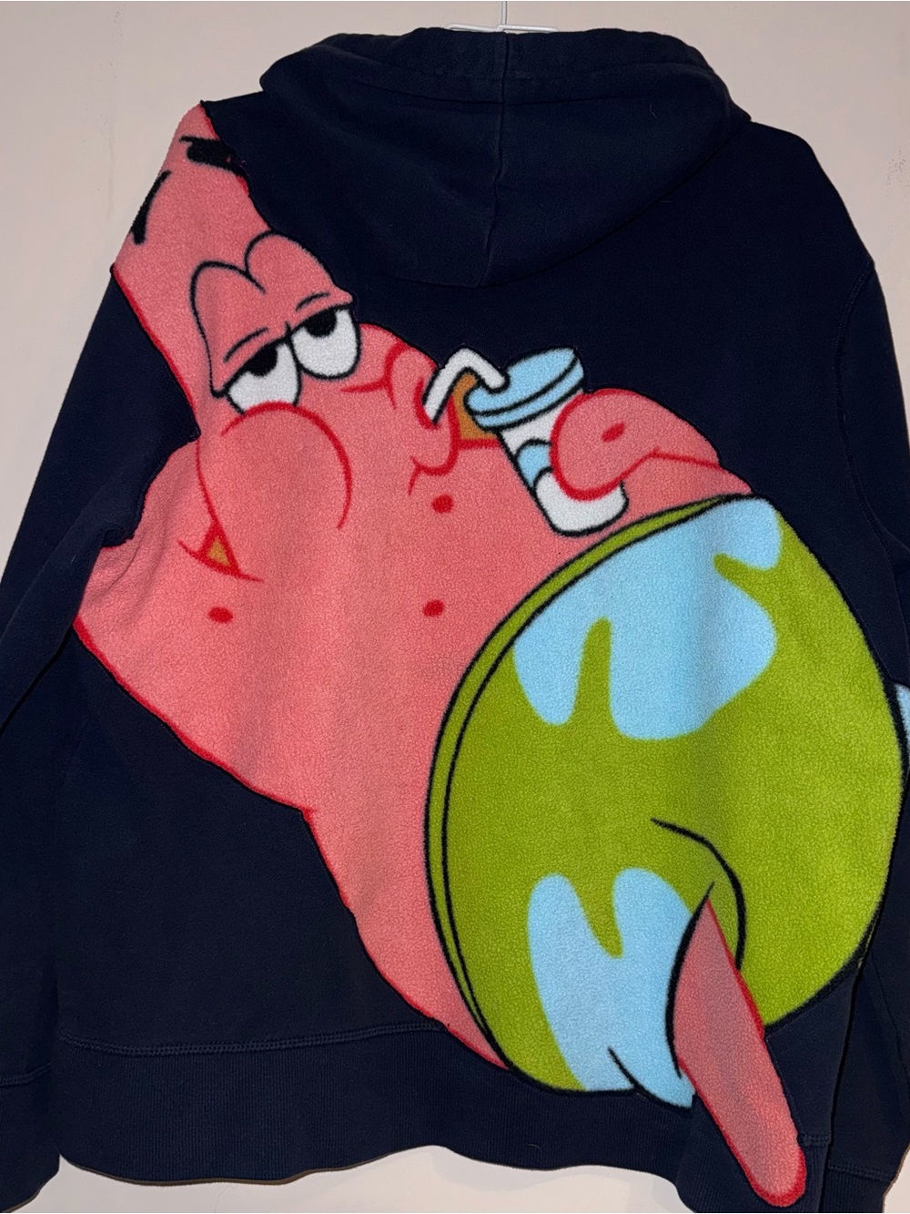 Patrick Star Graphic Hoodie - Black with Pink & Lime Print custom made